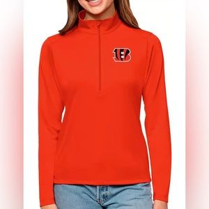 Antigua Cincinnati Bengals Tribute Orange Quarter-Zip Pullover, sz M
